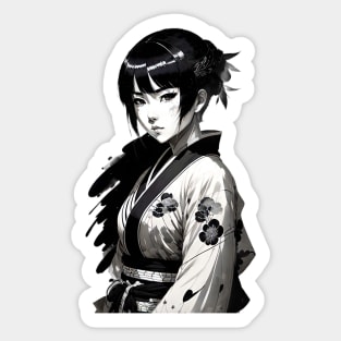 Anime Girl With Kimono 01 Sticker